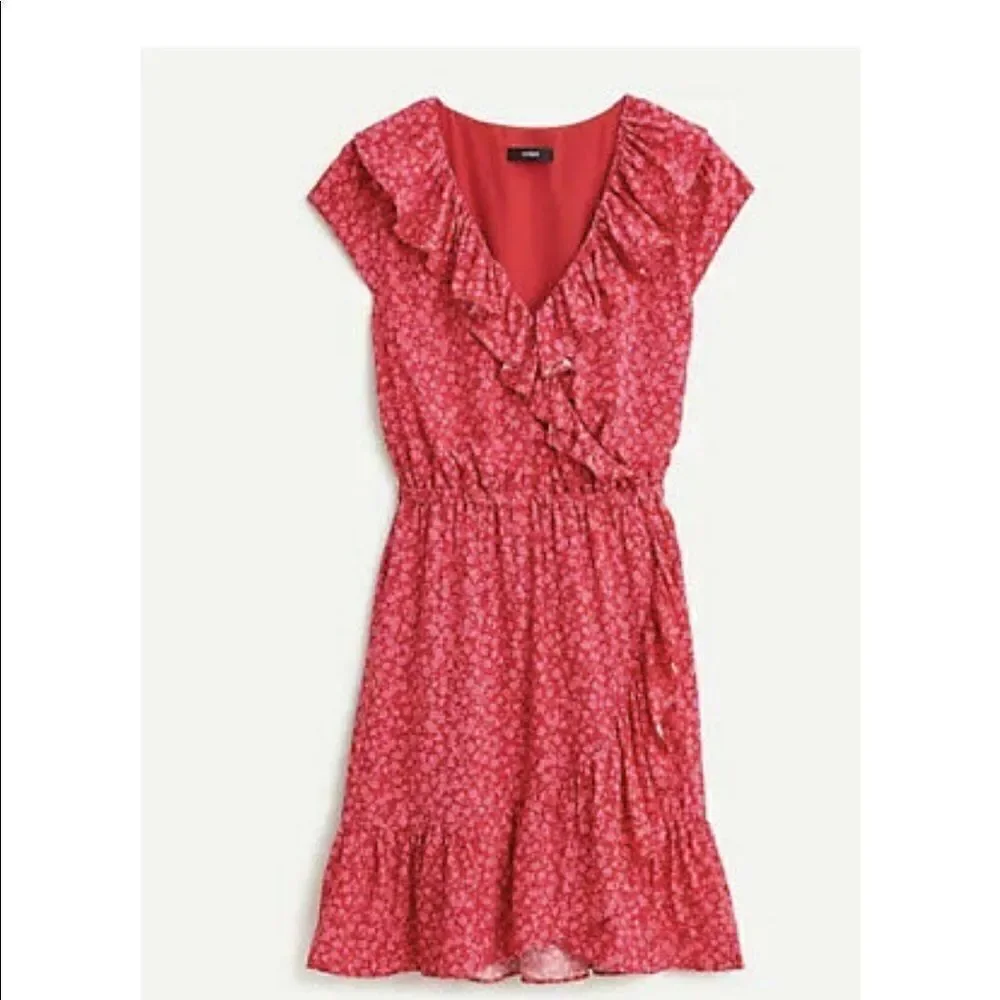J. Crew | V-neck Ruffle Dress in Tossed Bouquet Print NWT | 0